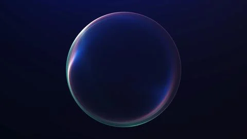 Subtle abstract sphere with soft blue and pink glow on dark background. Min.. Stock Illustration