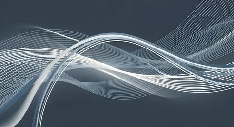 Subtle abstract wavy lines mesh background on dark gray, elegant digital wa.. Stockillustratie
