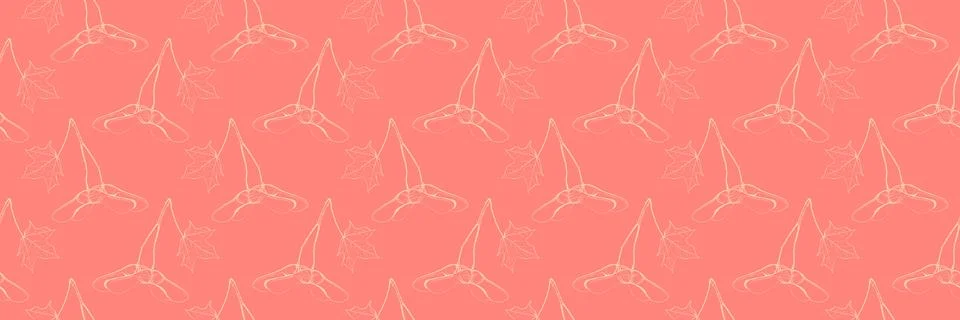 Subtle coral pink background with a repeating pattern of delicate, minimali.. Stockillustratie