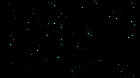 Subtle Cyan Particles - Cool Dark Background Video stock 308005338