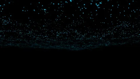 Subtle dark teal particles move in a flowing wave pattern perfect for ambient Stock Footage 313684306