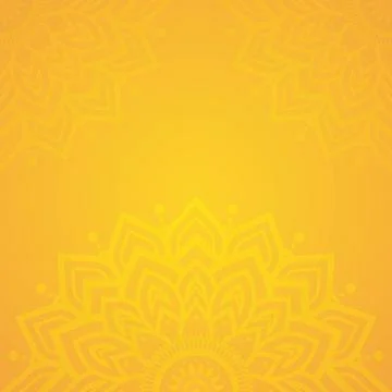 Subtle Decorative Yellow Mandala Square Background Stock Illustration