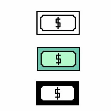 Subtle dollar bill icons in various colors Stock Illustration