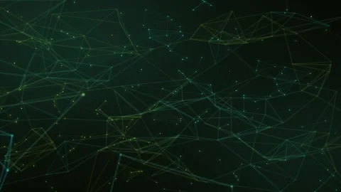 A subtle field of turquoise strands and tiny luminous intersections glides .. Stock Footage 347289760