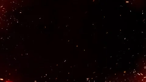 Subtle Fire Embers Floating on Dark Background Overlay - Cinematic Glowing Dust Stock Footage 332612888