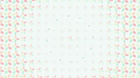 Subtle Geometric Pattern with Pastel Leaves on a Faint Gradient Background Stock Footage 346660620