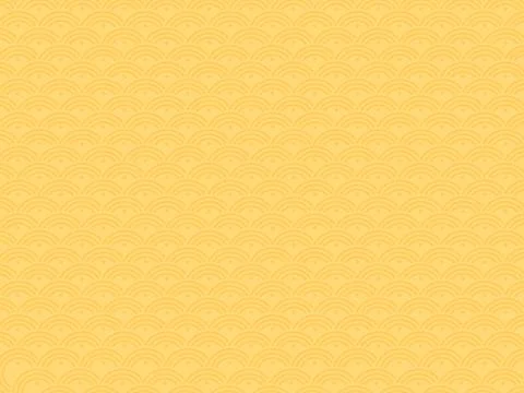 Subtle Golden Yellow Seamless Pattern with Traditional Oriental Wave Motif .. Illustrazione stock