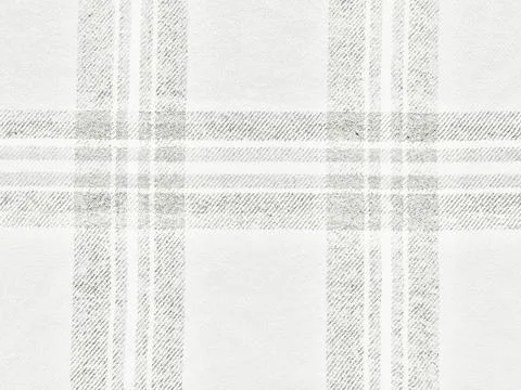 Subtle gray plaid linen texture seamless pattern on white weave background .. Stock Photos