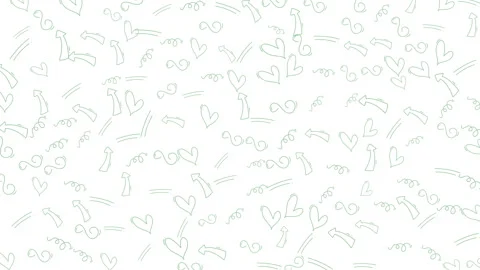 Subtle hand drawing animation of hearts arrows and keys on white background Stock Footage 336830739