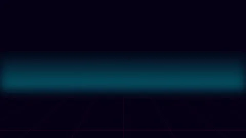 A subtle horizontal blue glow emerging from the darkness of an abstract space Video stock 338310688