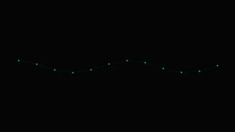 A subtle horizontal string of glowing blue led lights against black backgroun Stock Footage 339617940