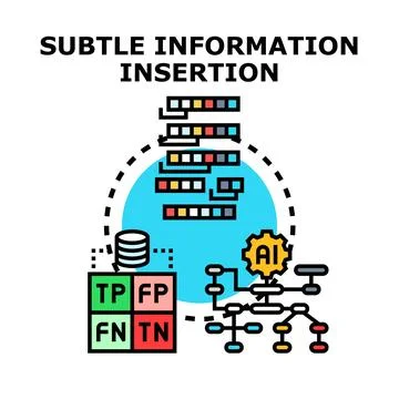 Subtle information insertion, data processing and artificial intelligence c.. Stockillustratie