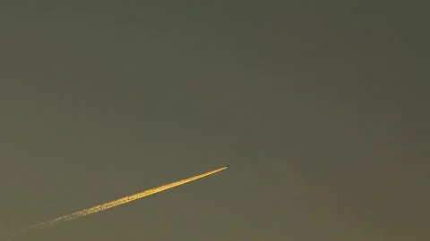 Subtle Light Trails in a Dark Sky at Night Video stock 310817522