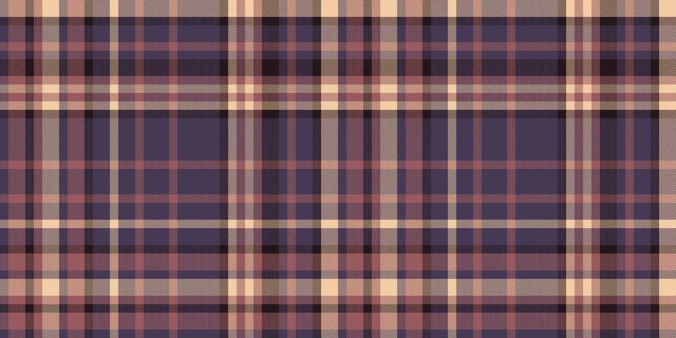 Subtle muted plaid pattern in dusty rose, beige, and deep purple hues. Perfec Stock Illustration