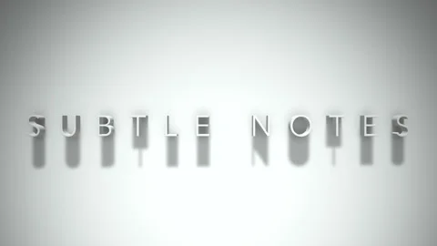 Subtle notes 3D title animation white text on a white background Stock Footage 299822540