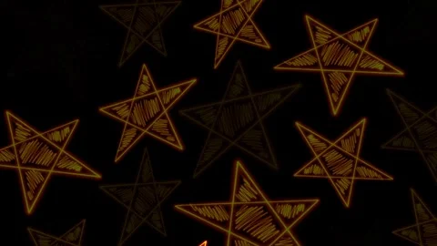 Subtle Orange Stars Pattern Animated Dark Background Overlay 動画素材 322510606