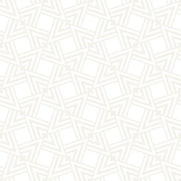 Subtle Ornament With Striped Rhombuses. Vector Seamless Monochrome Pattern Stock Illustration