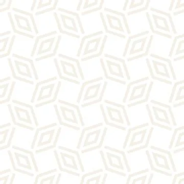 Subtle Ornament With Striped Rhombuses. Vector Seamless Monochrome Pattern Stock Illustration