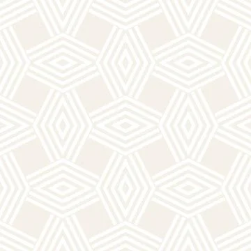 Subtle Ornament With Striped Rhombuses. Vector Seamless Monochrome Pattern Stock Illustration