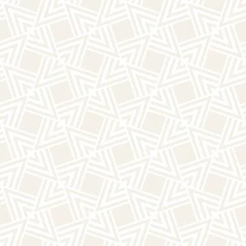 Subtle Ornament With Striped Rhombuses. Vector Seamless Monochrome Pattern Stock Illustration