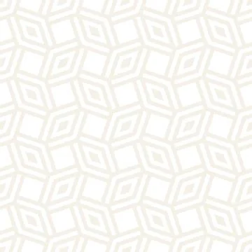 Subtle Ornament With Striped Rhombuses. Vector Seamless Monochrome Pattern Stock Illustration