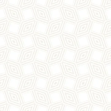 Subtle Ornament With Striped Rhombuses. Vector Seamless Monochrome Pattern Stock Illustration