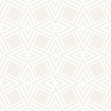 Subtle Ornament With Striped Rhombuses. Vector Seamless Monochrome Pattern Stock Illustration