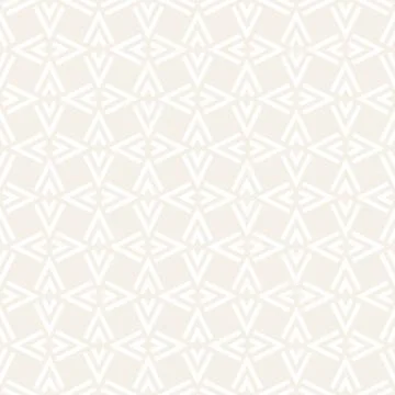 Subtle Ornament With Striped Rhombuses. Vector Seamless Monochrome Pattern Stock Illustration