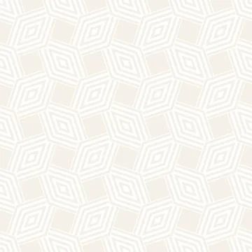 Subtle Ornament With Striped Rhombuses. Vector Seamless Monochrome Pattern 스톡 일러스트