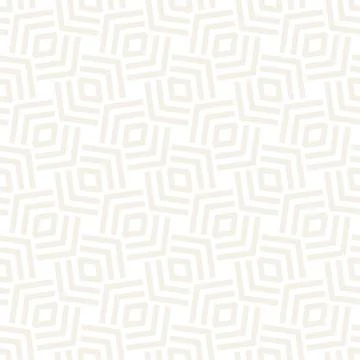 Subtle Ornament With Striped Rhombuses. Vector Seamless Monochrome Pattern 스톡 일러스트