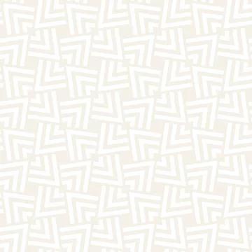 Subtle Ornament With Striped Rhombuses. Vector Seamless Monochrome Pattern Stock Illustration