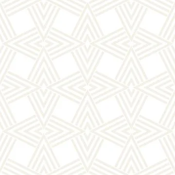 Subtle Ornament With Striped Rhombuses. Vector Seamless Monochrome Pattern 스톡 일러스트
