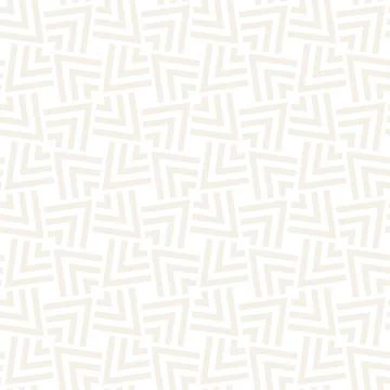 Subtle Ornament With Striped Rhombuses. Vector Seamless Monochrome Pattern Stock Illustration