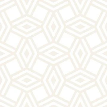 Subtle Ornament With Striped Rhombuses. Vector Seamless Monochrome Pattern Stock Illustration