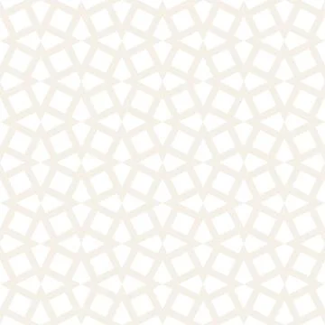 Subtle Ornament With Striped Rhombuses. Vector Seamless Monochrome Pattern Stock Illustration