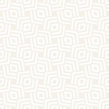 Subtle Ornament With Striped Rhombuses. Vector Seamless Monochrome Pattern Stock Illustration