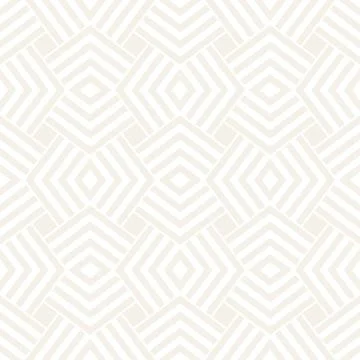 Subtle Ornament With Striped Rhombuses. Vector Seamless Monochrome Pattern Stock Illustration