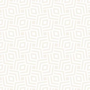 Subtle Ornament With Striped Rhombuses. Vector Seamless Monochrome Pattern Stock Illustration