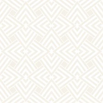 Subtle Ornament With Striped Rhombuses. Vector Seamless Monochrome Pattern Stock Illustration