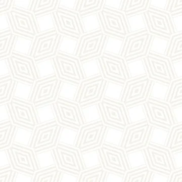 Subtle Ornament With Striped Rhombuses. Vector Seamless Monochrome Pattern Stock Illustration