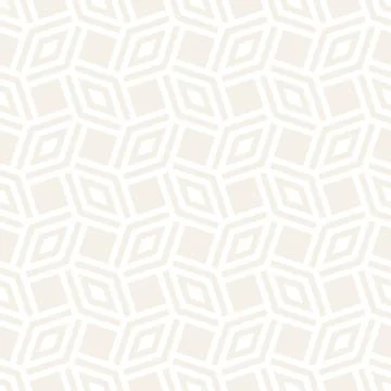 Subtle Ornament With Striped Rhombuses. Vector Seamless Monochrome Pattern Stock Illustration