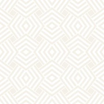 Subtle Ornament With Striped Rhombuses. Vector Seamless Monochrome Pattern Stock Illustration