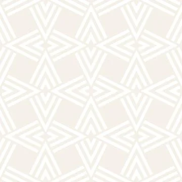 Subtle Ornament With Striped Rhombuses. Vector Seamless Monochrome Pattern Stock Illustration