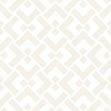 Subtle Ornament With Striped Rhombuses. Vector Seamless Monochrome Pattern Stock Illustration