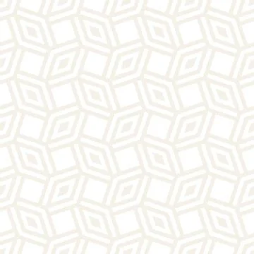 Subtle Ornament With Striped Rhombuses. Vector Seamless Monochrome Pattern Illustrazione stock