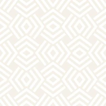 Subtle Ornament With Striped Rhombuses. Vector Seamless Monochrome Pattern Stock Illustration