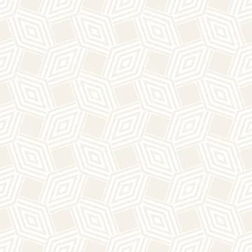 Subtle Ornament With Striped Rhombuses. Vector Seamless Monochrome Pattern Stock Illustration
