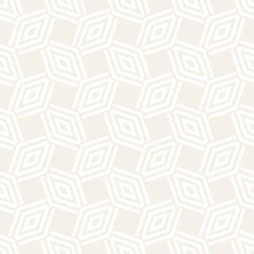 Subtle Ornament With Striped Rhombuses. Vector Seamless Monochrome Pattern Illustrazione stock