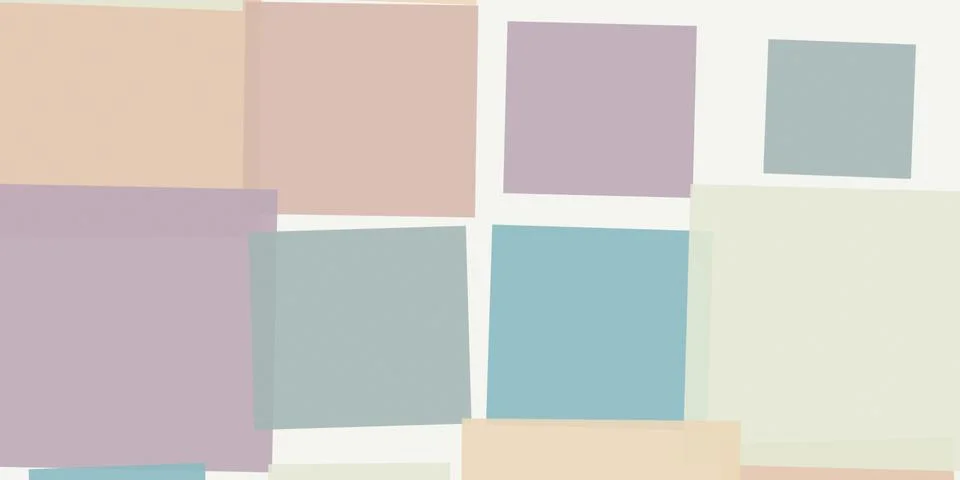Subtle overlapping rectangles in beige, mauve, dusty teal, and cream create.. 스톡 일러스트