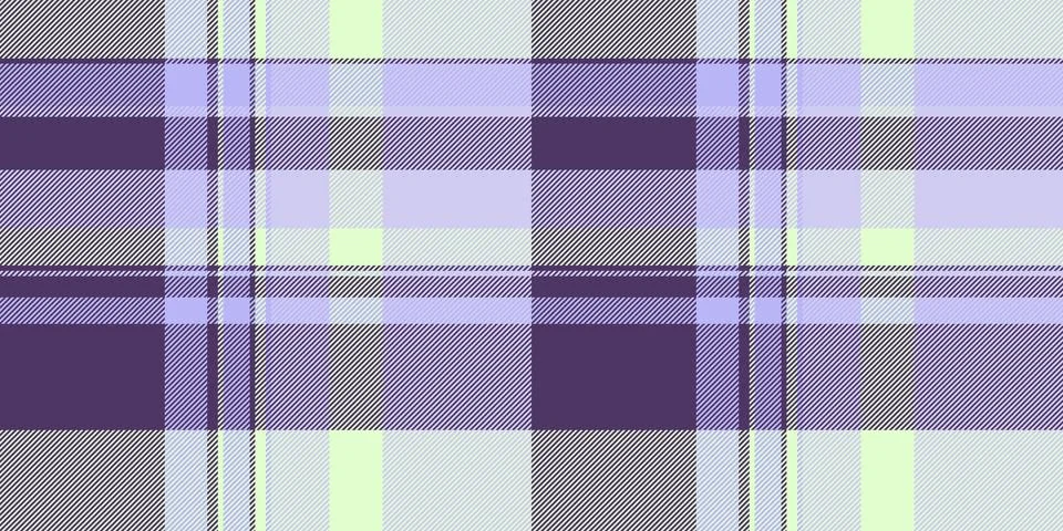 Subtle pastel plaid pattern in calming lavender, grey, and pale yellow hues.. Illustrazione stock